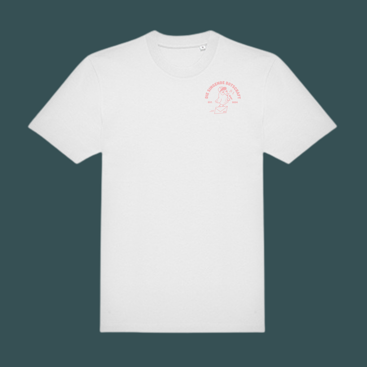 Shirt White/Birdy Pink „Die singende Botschaft“
