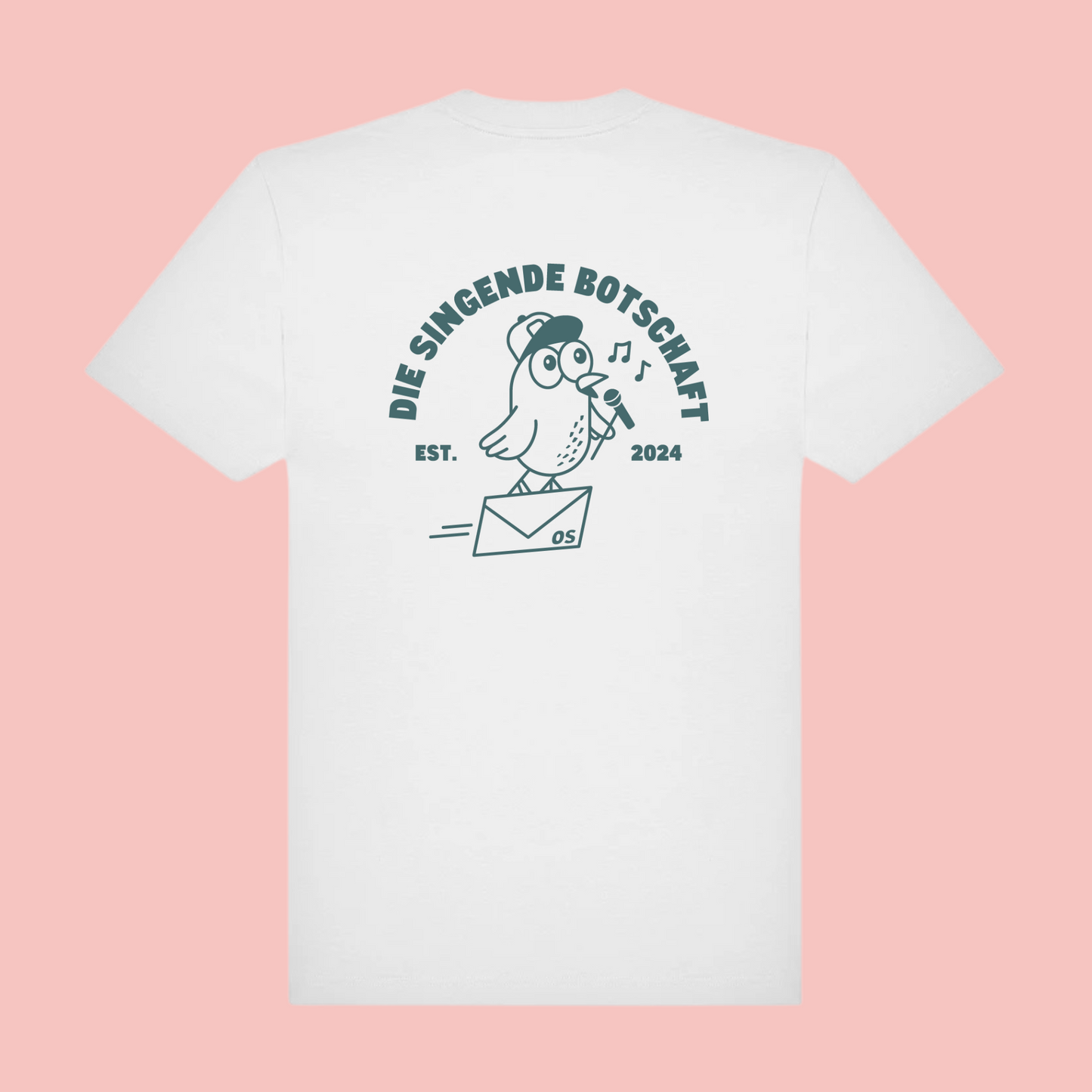 Shirt White/Amalfi Green „Die singende Botschaft“
