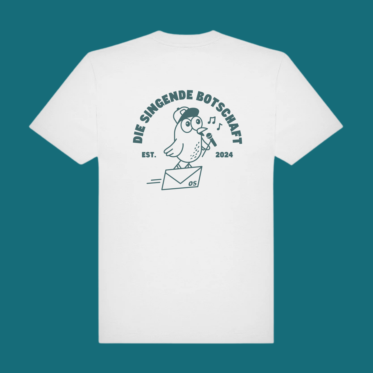 Shirt White/Amalfi Green „Die singende Botschaft“