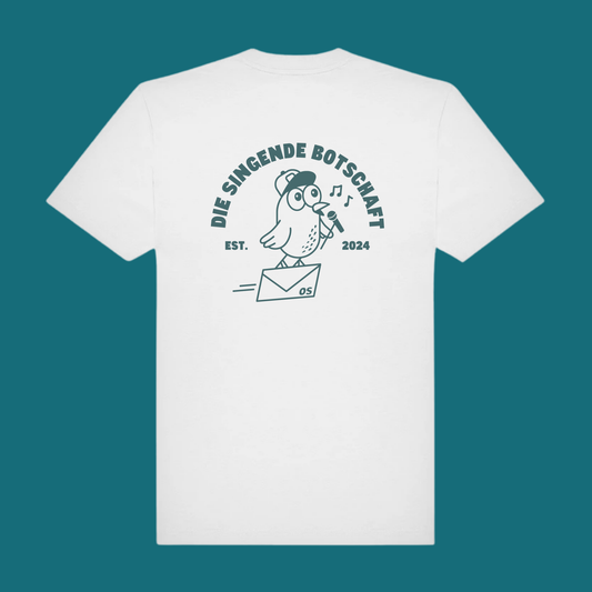 Shirt White/Amalfi Green „Die singende Botschaft“