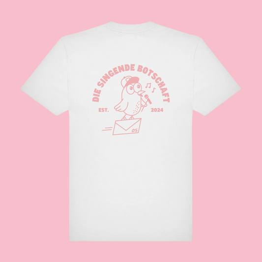 Shirt White/Birdy Pink „Die singende Botschaft“